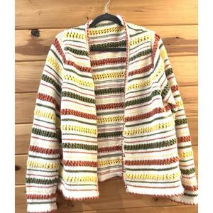 Cardigan Hand Knit Women's‎ Grandma Sweater Teacher Cottagecore